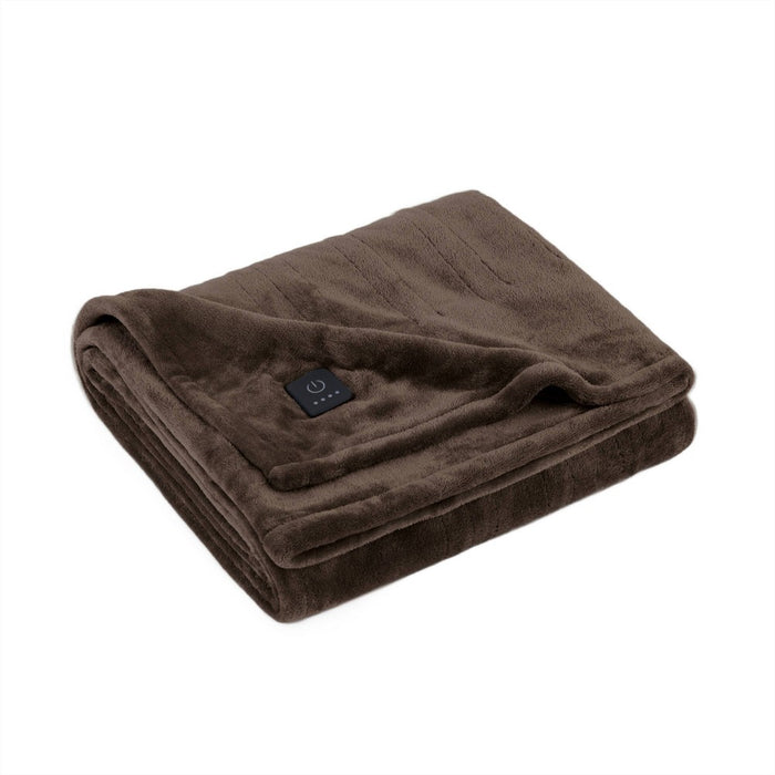 50"x60" Cozy Heated Throw Blanket Deep Brown - Brookstone