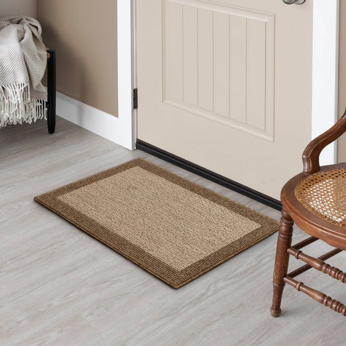 1'8"x2'6" Madison Border Washable Accent Rug Tan - Threshold