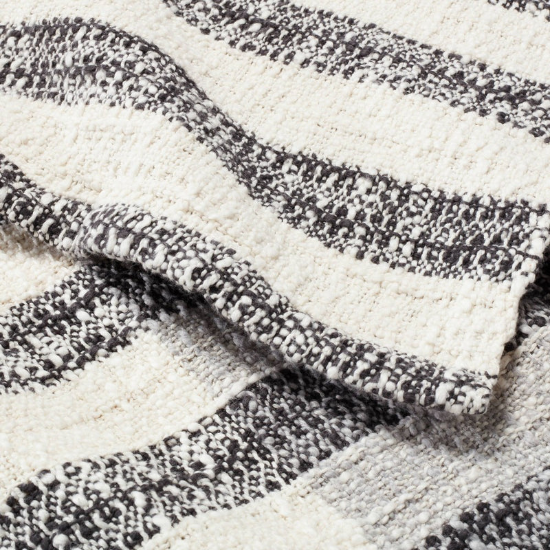 Contrast Edge Stripe Throw Blanket Railroad Gray/Cream - Hearth & Hand with Magnolia