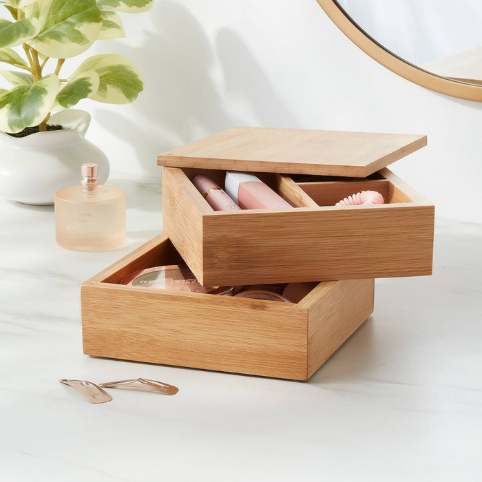 6" x 6" x 4" Square Swivel Hinge Bamboo Countertop Organizer - Brightroom
