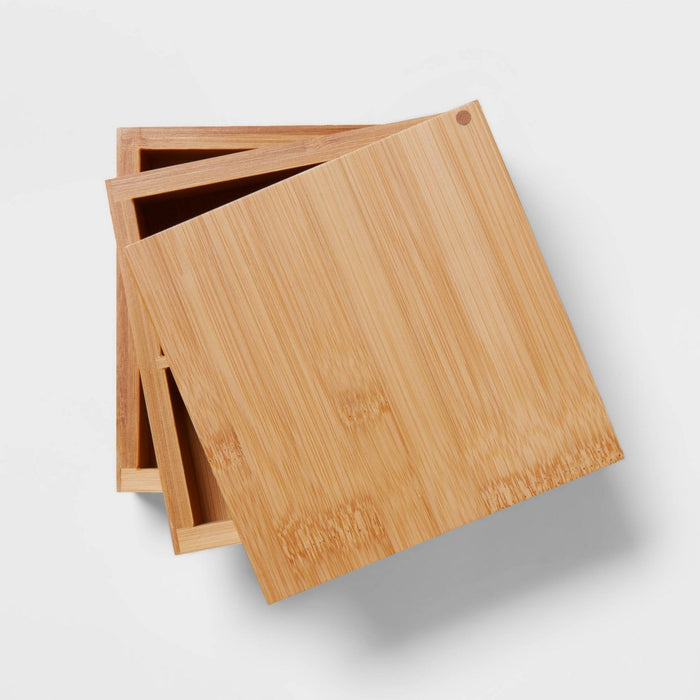 6" x 6" x 4" Square Swivel Hinge Bamboo Countertop Organizer - Brightroom