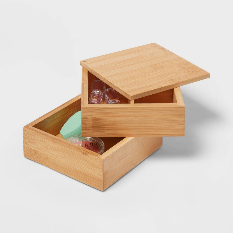 6" x 6" x 4" Square Swivel Hinge Bamboo Countertop Organizer - Brightroom