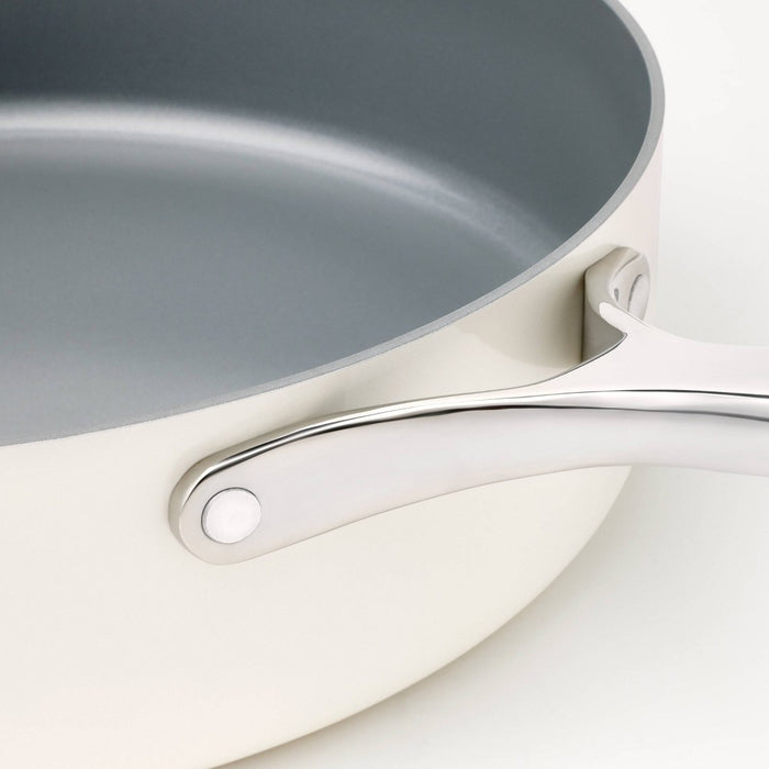 5qt Nonstick Ceramic Coated Aluminum Saute Pan Cream - Figmint