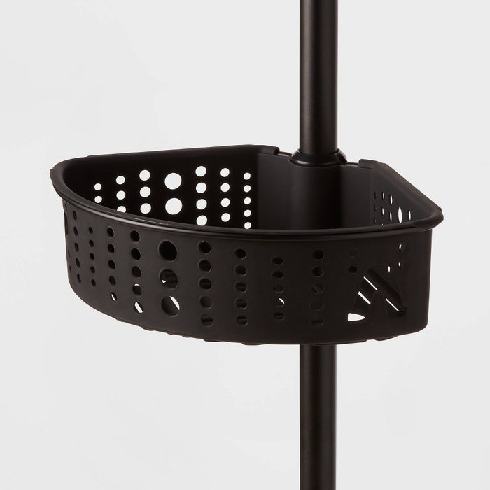 Steel Corner Tension Pole Caddy Matte Black - Room Essentials (LOCAL PICKUP ONLY)