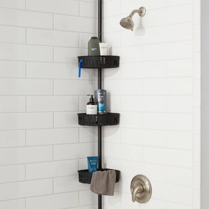 Steel Corner Tension Pole Caddy Matte Black - Room Essentials (LOCAL PICKUP ONLY)