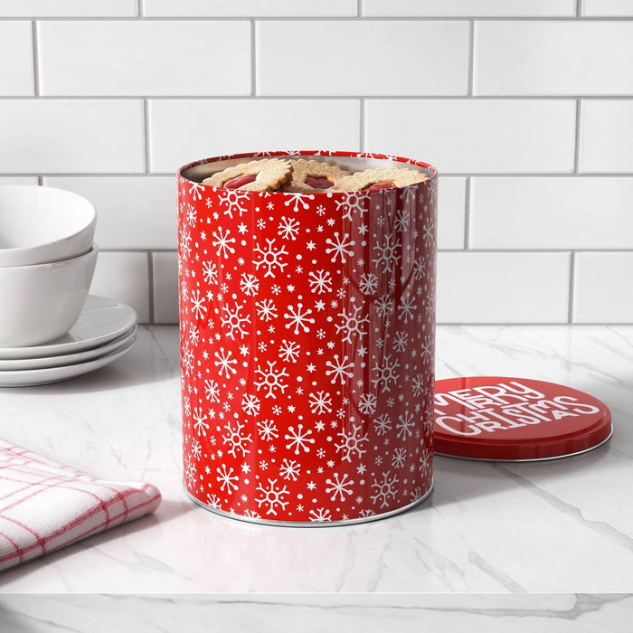 6.75"x6.75" Holiday Tall Tin Merry Christmas Gift Box - Wondershop