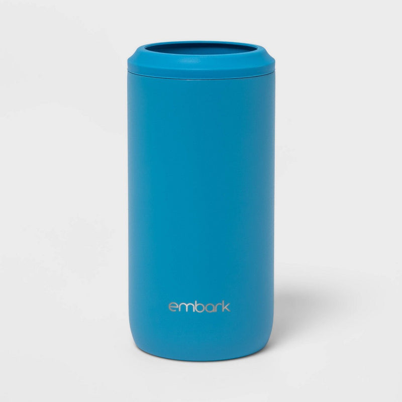 12oz Stainless Steel Slim Can Cooler Cobalt - Embark