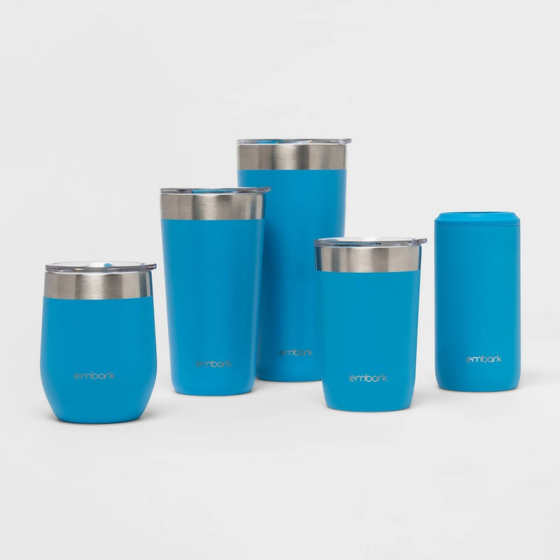 12oz Stainless Steel Slim Can Cooler Cobalt - Embark