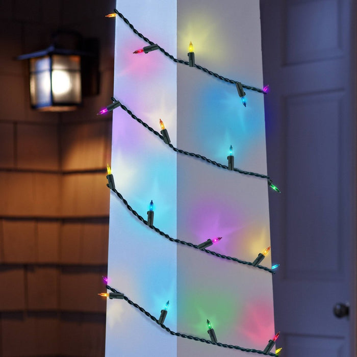 Philips 200ct Heavy Duty Smooth Incandescent Mini String Lights Multicolor with Green Wire