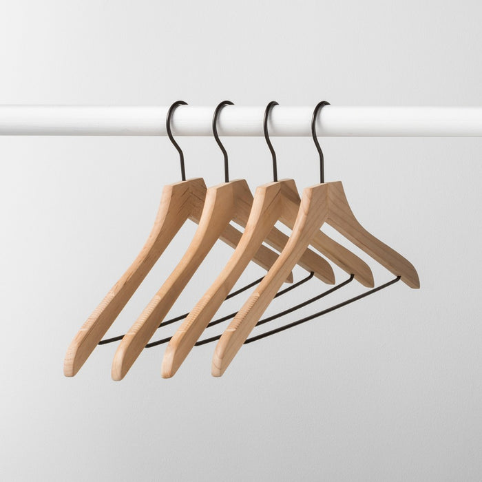 4pk Wood Suit Hangers Natural - Brightroom