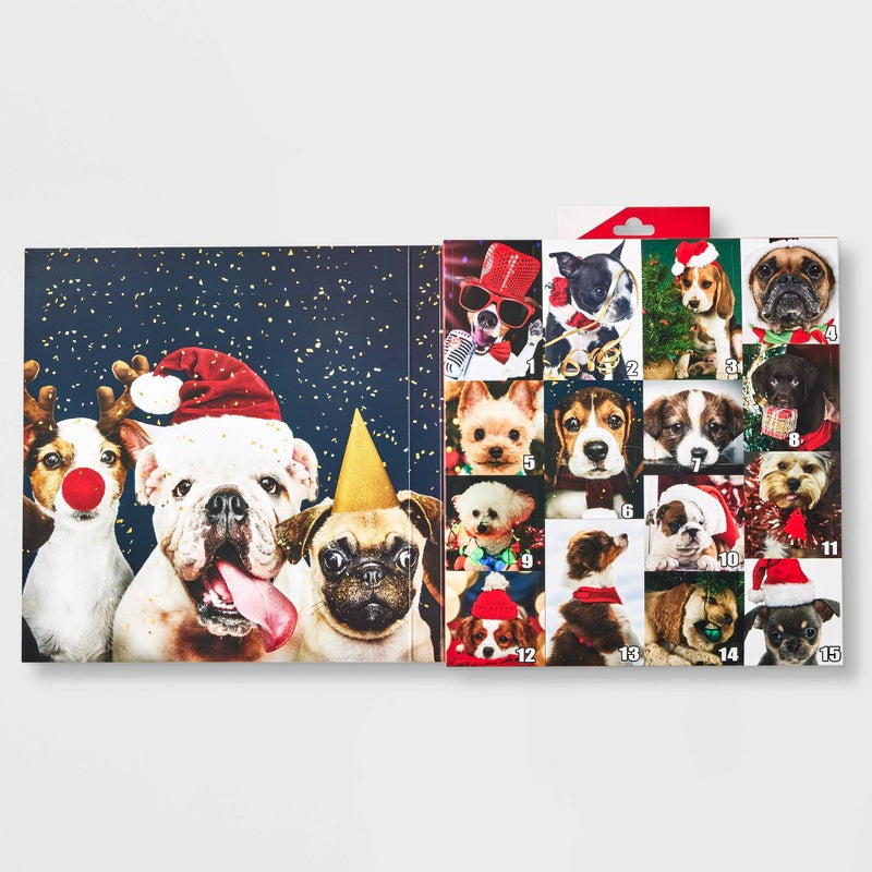 Women's Holiday Dogs 15 Days of Socks Advent Calendar - Assorted Colors 4-10
