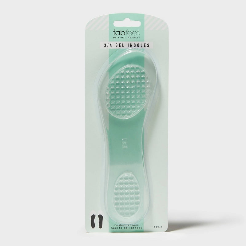 Fab Feet Women's by Foot Petals 3/4 Gel Insoles Shoe Cushion Clear - Size (6-11)