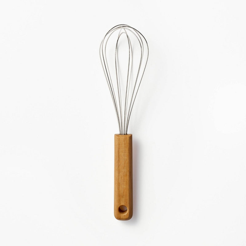 9" Stainless Steel Whisk with Wood Handle Brown - Figmint