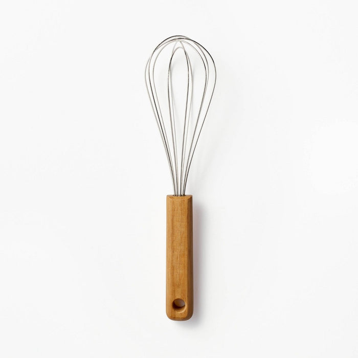 9" Stainless Steel Whisk with Wood Handle Brown - Figmint