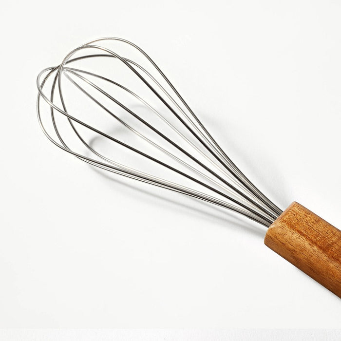 9" Stainless Steel Whisk with Wood Handle Brown - Figmint
