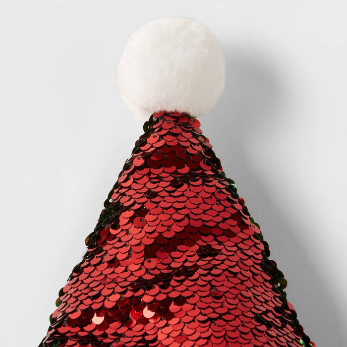 Reversible Sequin Santa Christmas Hat Red/Green - Wondershop