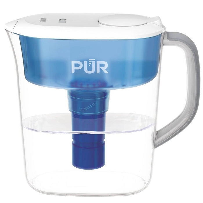 PUR PLUS 11 Cup Water Pitcher Filtration System White/Blue PPT110WA