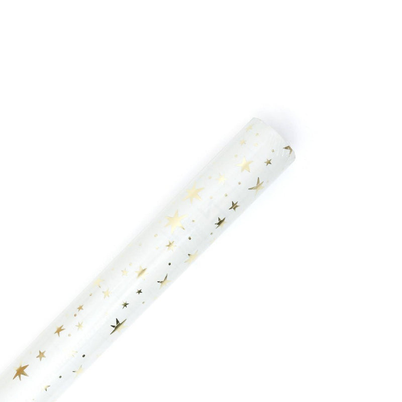 Roll Wrap Gold Foil Stars on Cream - Spritz (LOCAL PICKUP ONLY)