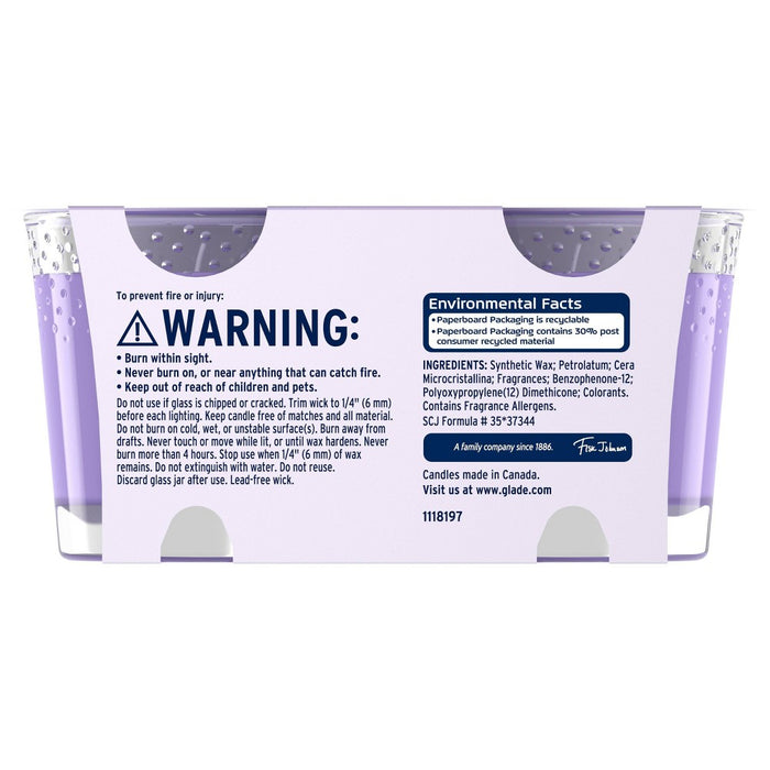 Glade Two Pack Candles Tranquil Lavender & Aloe - 6.8oz/2ct