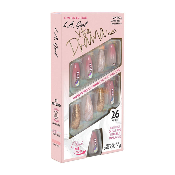 L.A. Girl Xtra Drama Fake Nails - Mani-Fest - 26pc