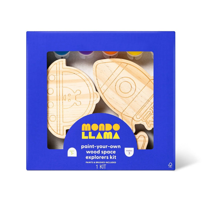 3pk Paint-Your-Own Wood Space Set - Mondo Llama
