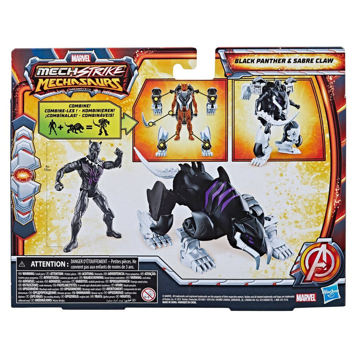 Marvel Mech Strike Mechasaurs Black Panther and Sabre Claw Action Figure Set