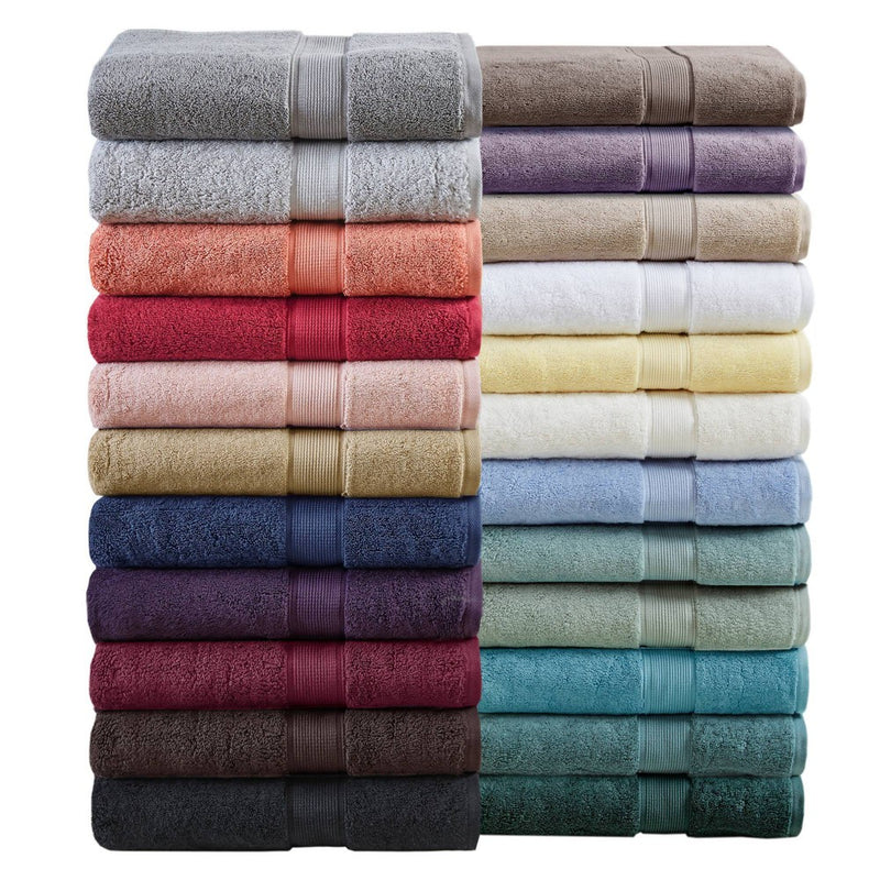8pc Cotton Bath Towel Set Dark Green