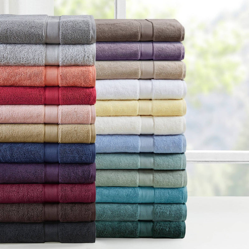 8pc Cotton Bath Towel Set Dark Green
