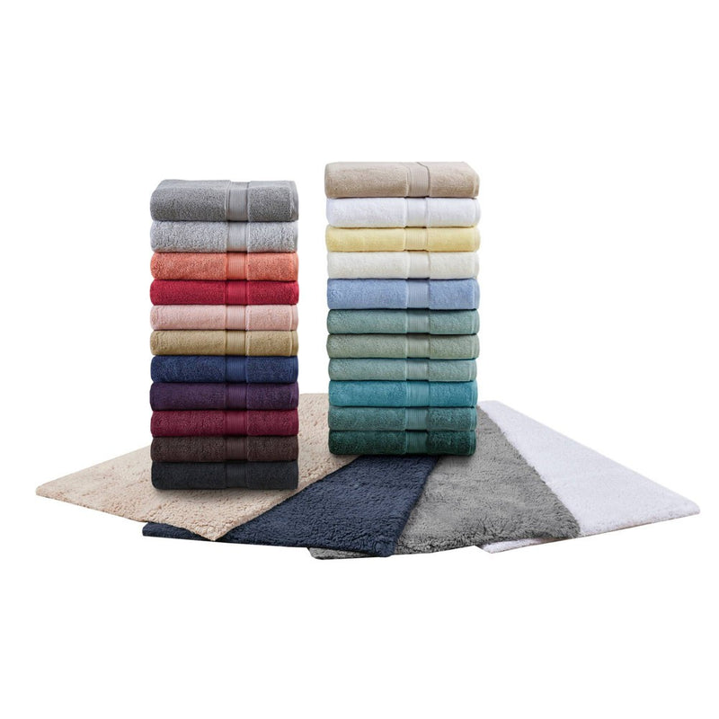 8pc Cotton Bath Towel Set Dark Green