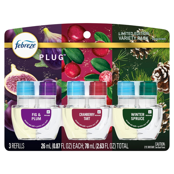 Febreze Odor-Fighting Fade Defy Plug Air Freshener Refill - Winter - 2.61 fl oz/3pk