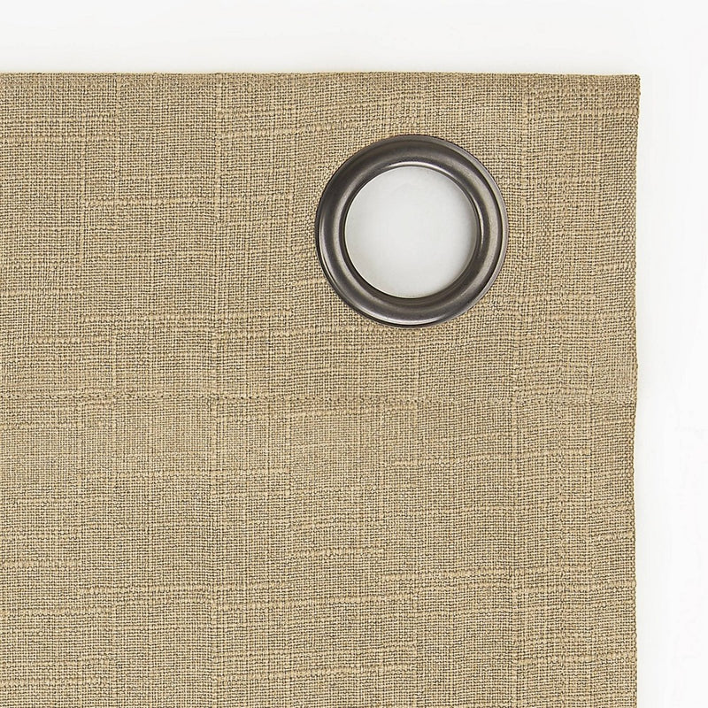 96"x50" Channing Grid Texture Draft Shield Fleece Insulated 100% Blackout Grommet Curtain Panel Soft Gold - Sun Zero