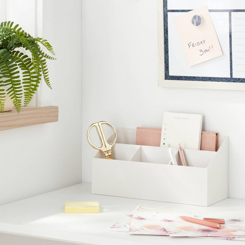 Canvas Desk Tool Holder/Organizer Cream - Brightroom