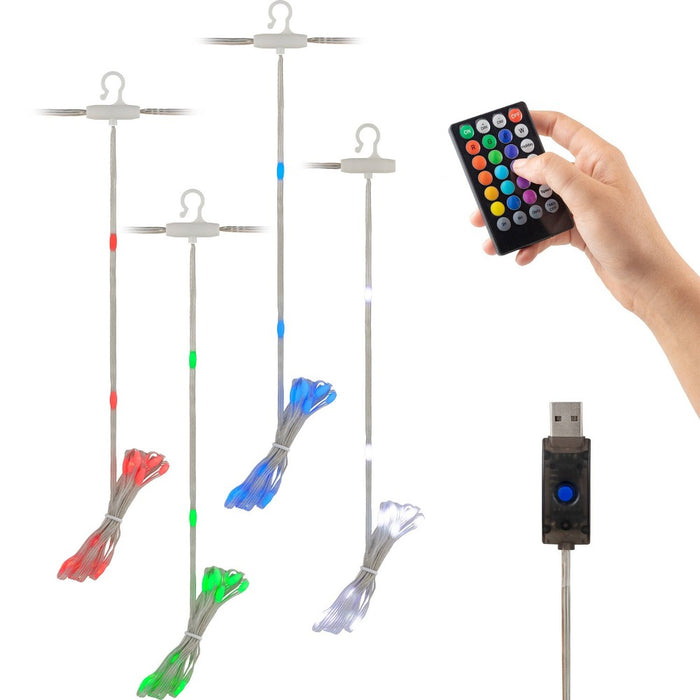 Enbrighten Basics Series 3'x7' RGB Curtain Fairy Lights