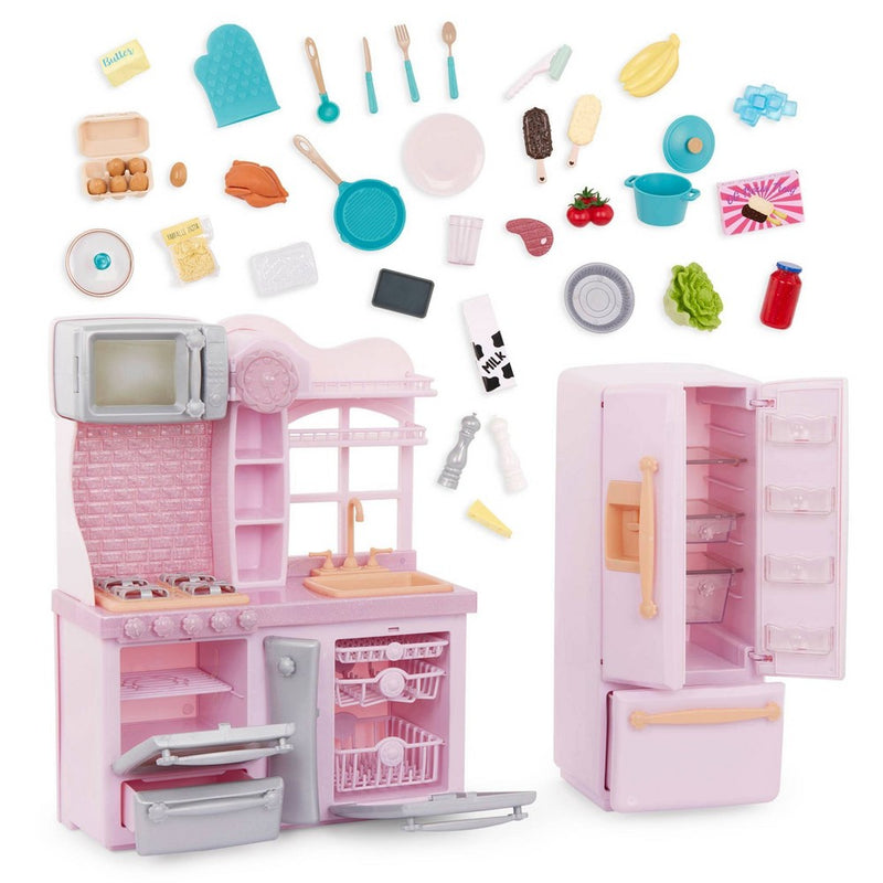 Our Generation Light-Pink Gourmet Kitchen & Play Food Accessory Set for 18" Dolls