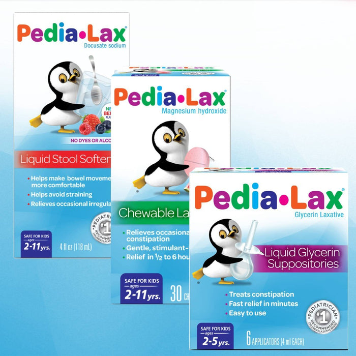 Pedia-Lax Laxative Liquid Glycerin Suppositories for Kids - Ages 2-5 - 6ct
