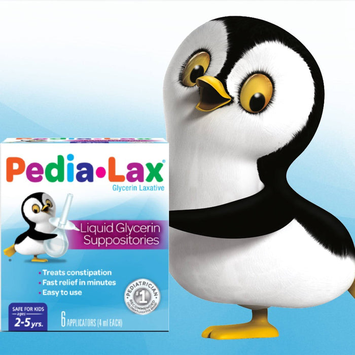 Pedia-Lax Laxative Liquid Glycerin Suppositories for Kids - Ages 2-5 - 6ct