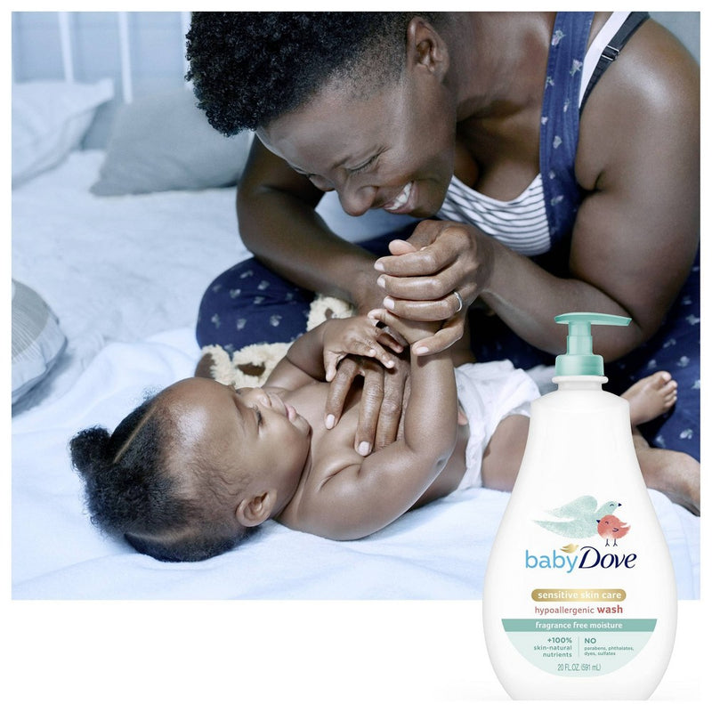 Baby Dove Fragrance Free Moisture Sensitive Skin Hypoallergenic Wash - 20 fl oz