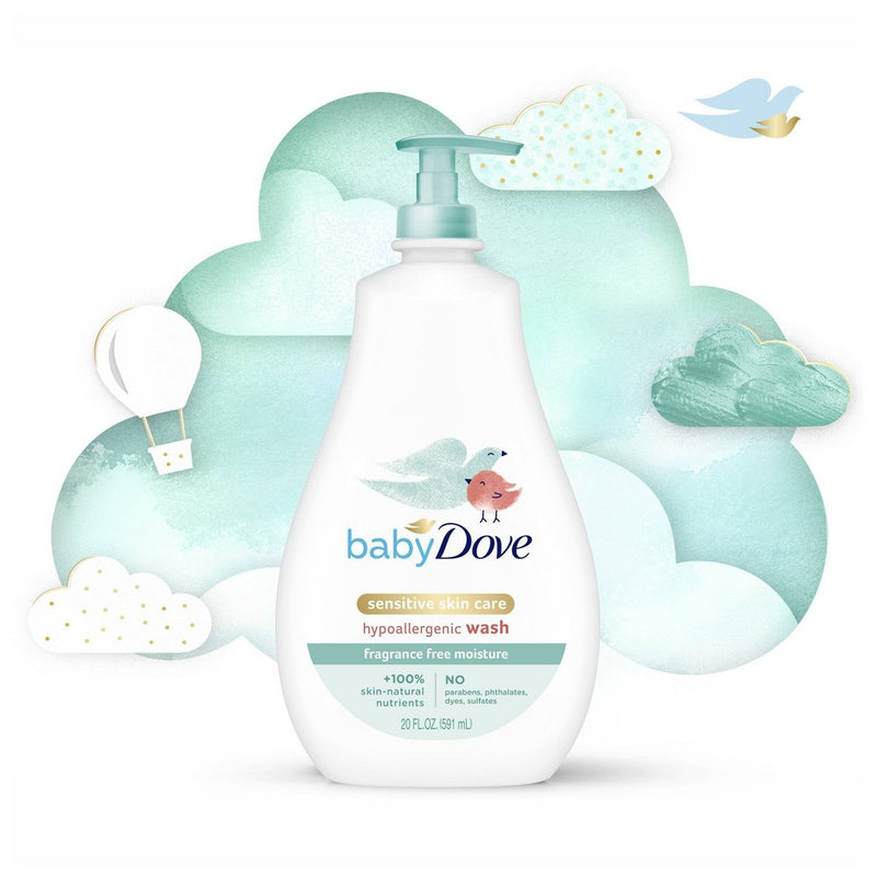Baby Dove Fragrance Free Moisture Sensitive Skin Hypoallergenic Wash - 20 fl oz