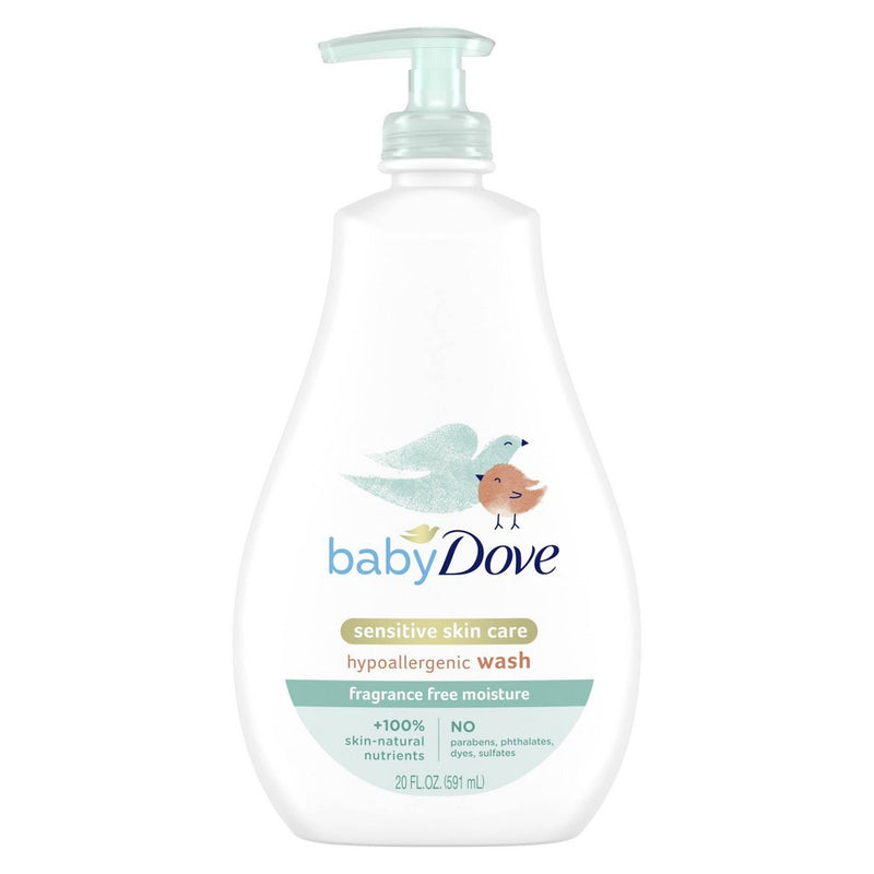 Baby Dove Fragrance Free Moisture Sensitive Skin Hypoallergenic Wash - 20 fl oz