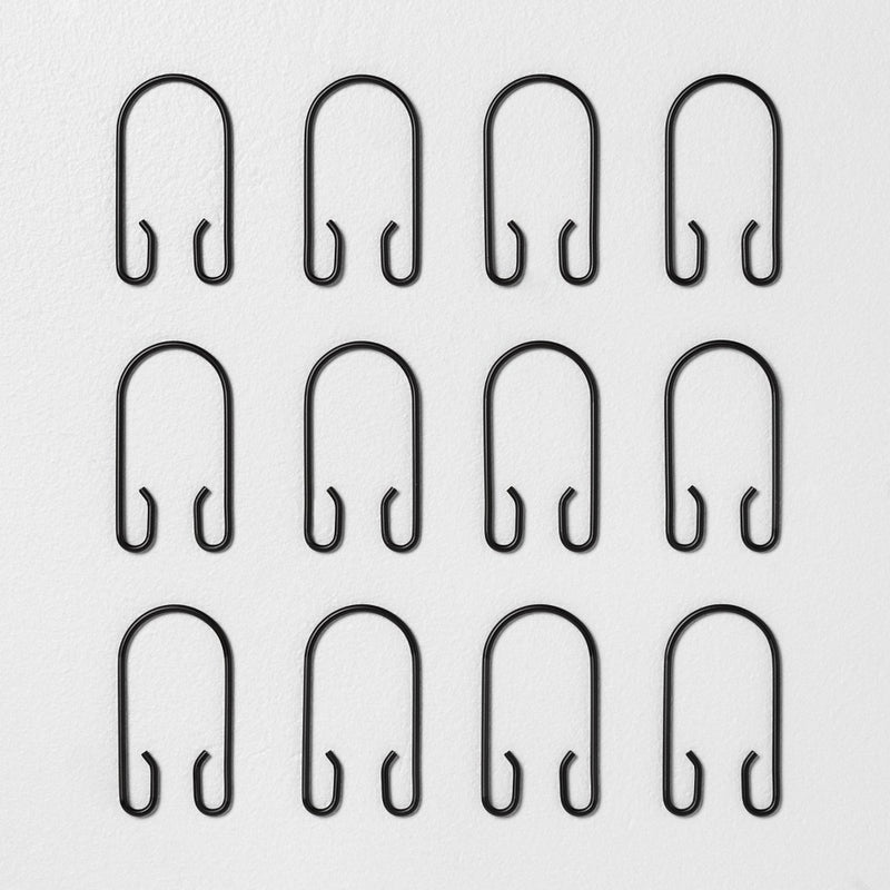 Decorative Shower Curtain Rings 12pc Set Matte Black - Hearth & Hand with Magnolia