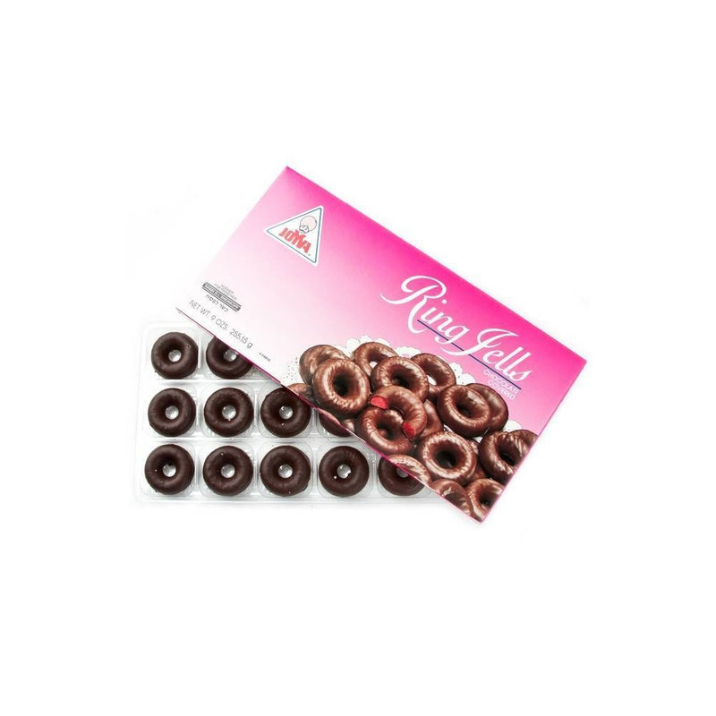 Goya Raspberry Rings Joyva Chocolate Covered Raspberry Ring Jells - 9oz — Total Liquidators