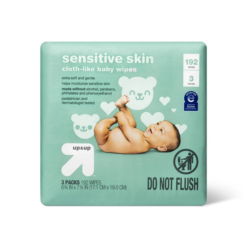 Sensitive Baby Wipes - 192ct - up & up 3PK