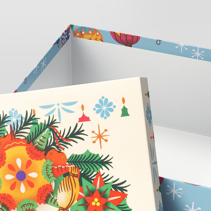 Dia Pacheco 10"x5" Christmas Wreath Square Gift Box - Wondershop