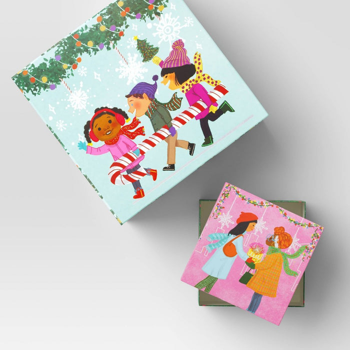 Vanessa Brantley-Newton 10"x5" Children with Candy Cane Square Christmas Gift Box - Wondershop
