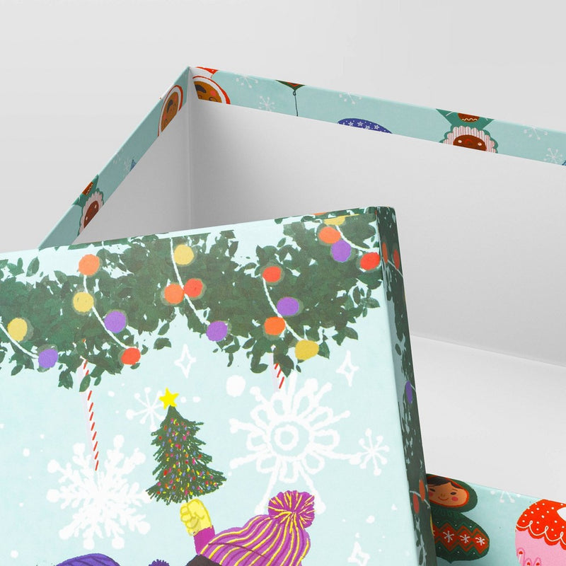 Vanessa Brantley-Newton 10"x5" Children with Candy Cane Square Christmas Gift Box - Wondershop