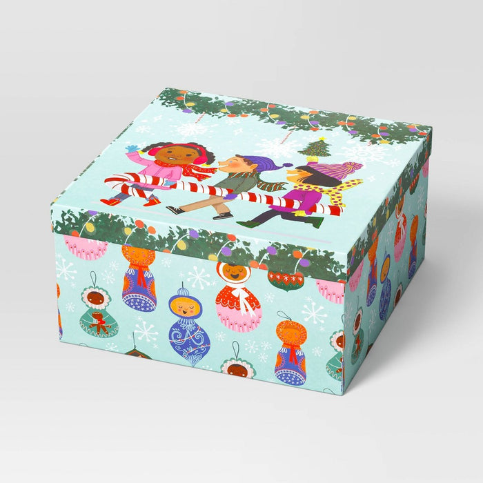 Vanessa Brantley-Newton 10"x5" Children with Candy Cane Square Christmas Gift Box - Wondershop