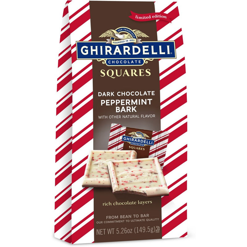Ghirardelli Holiday Dark Chocolate Peppermint Bark Chocolate Squares - 5.26oz