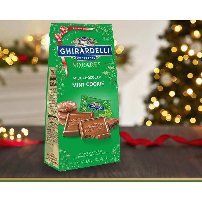 Ghirardelli Christmas Milk Chocolate Mint Cookie Squares Bag - 4.8oz
