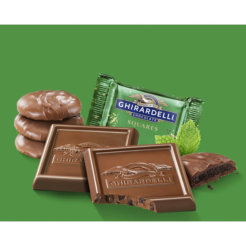Ghirardelli Christmas Milk Chocolate Mint Cookie Squares Bag - 4.8oz