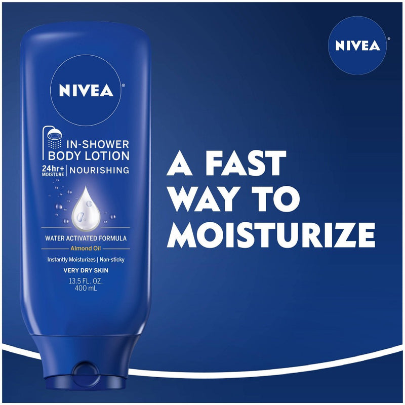 NIVEA Nourishing In Shower Body Lotion for Dry Skin Fresh - 13.5 fl oz